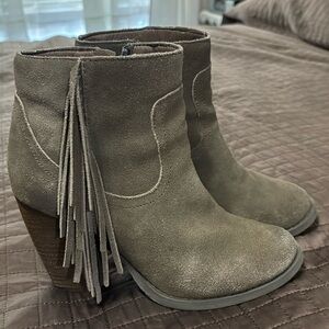 Sbicca Fringe Suede Leather Ankle Boots